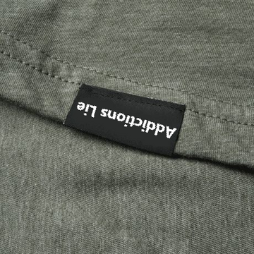 Short sleeve t-shirt with Addictions Lie hem tag | Grey | Large